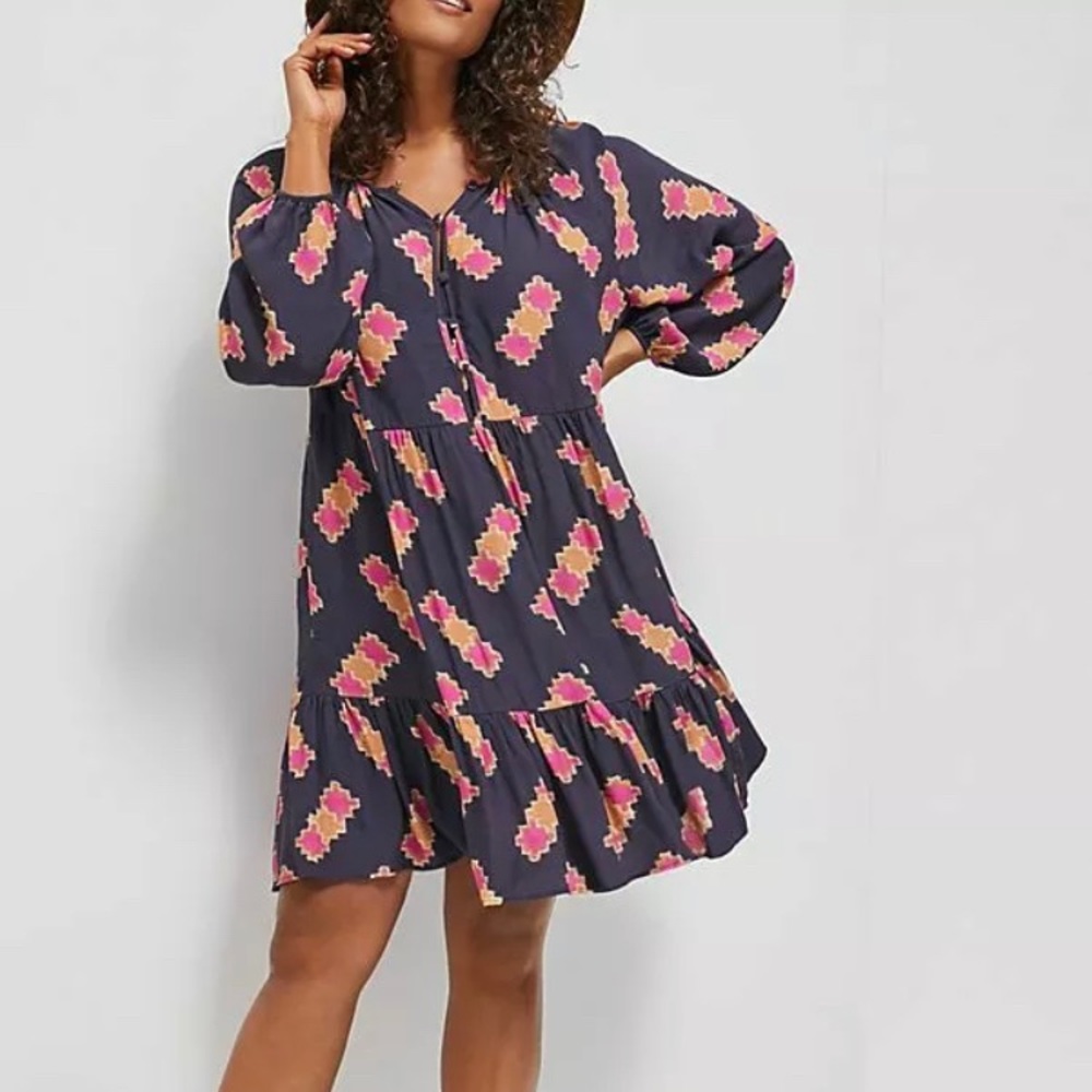 Anthropologie Sammi Tiered Dress-fits like LG